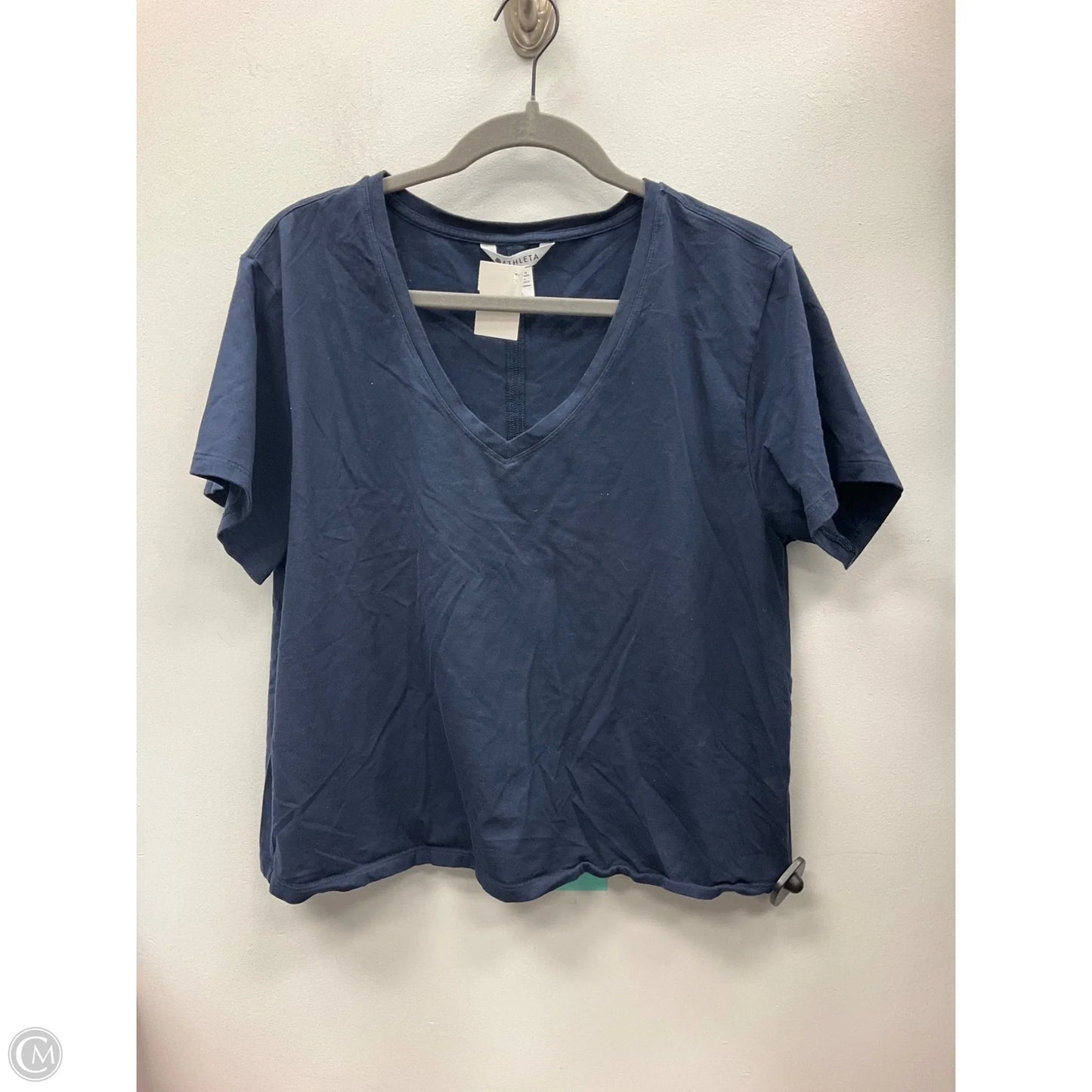 Top Short Sleeve Basic By Athleta In Navy, Size: L