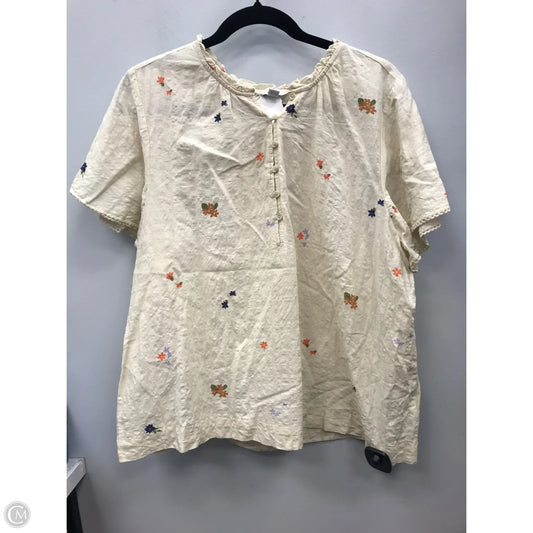 Top Short Sleeve By Sonoma In Cream, Size: Xl