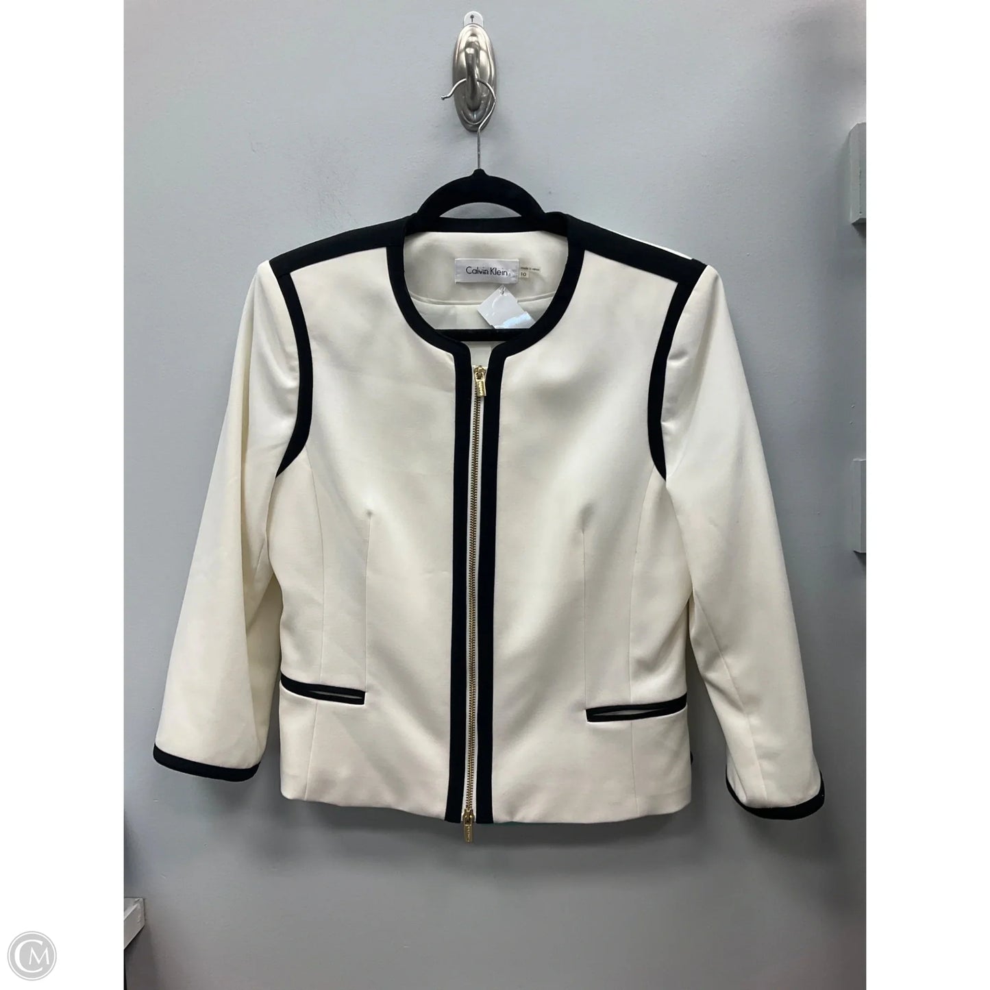 Jacket Other By Calvin Klein In Cream, Size: 10