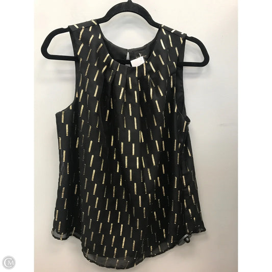 Top Sleeveless By Worthington In Black & Gold, Size: L