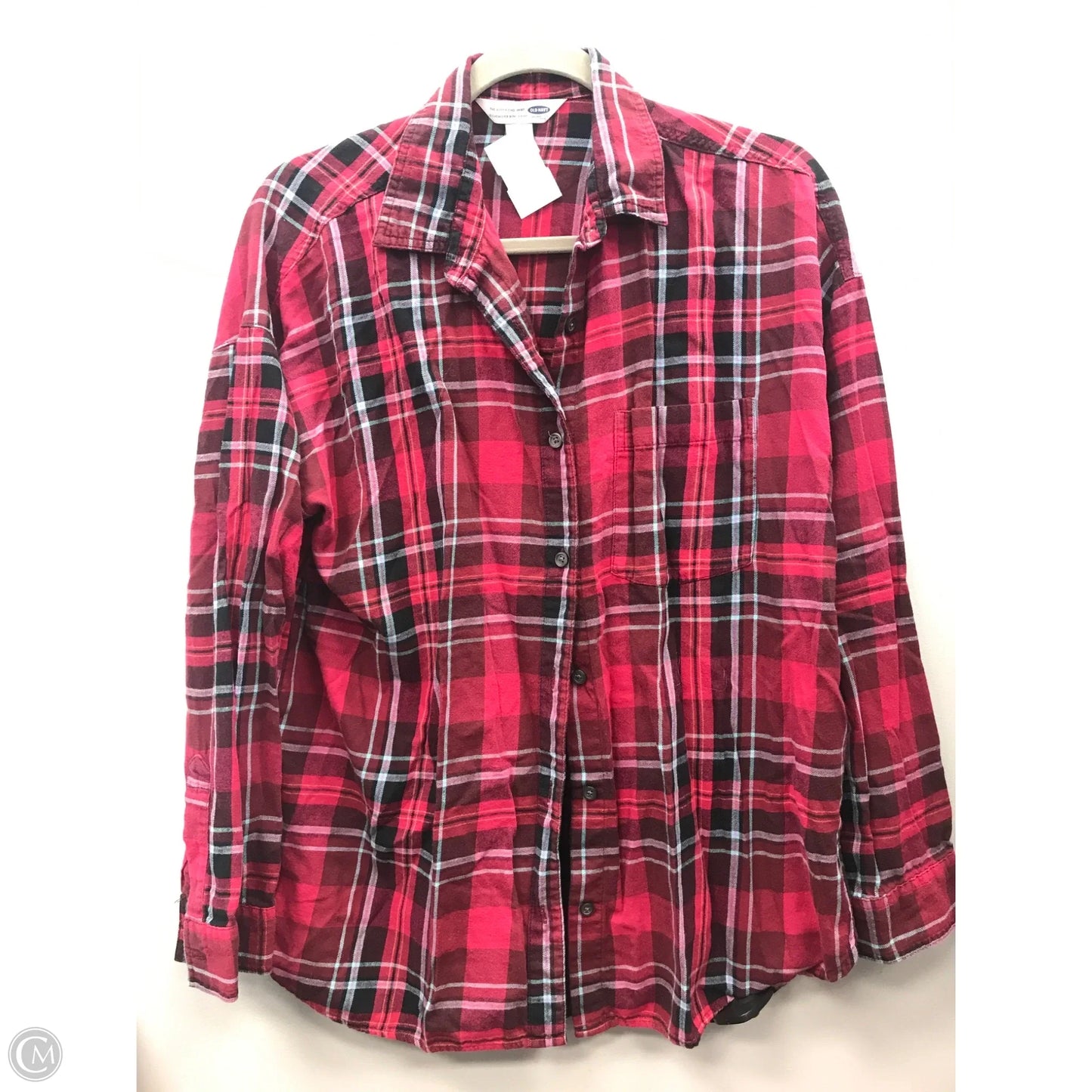 Top Long Sleeve By Old Navy In Plaid Pattern, Size: L