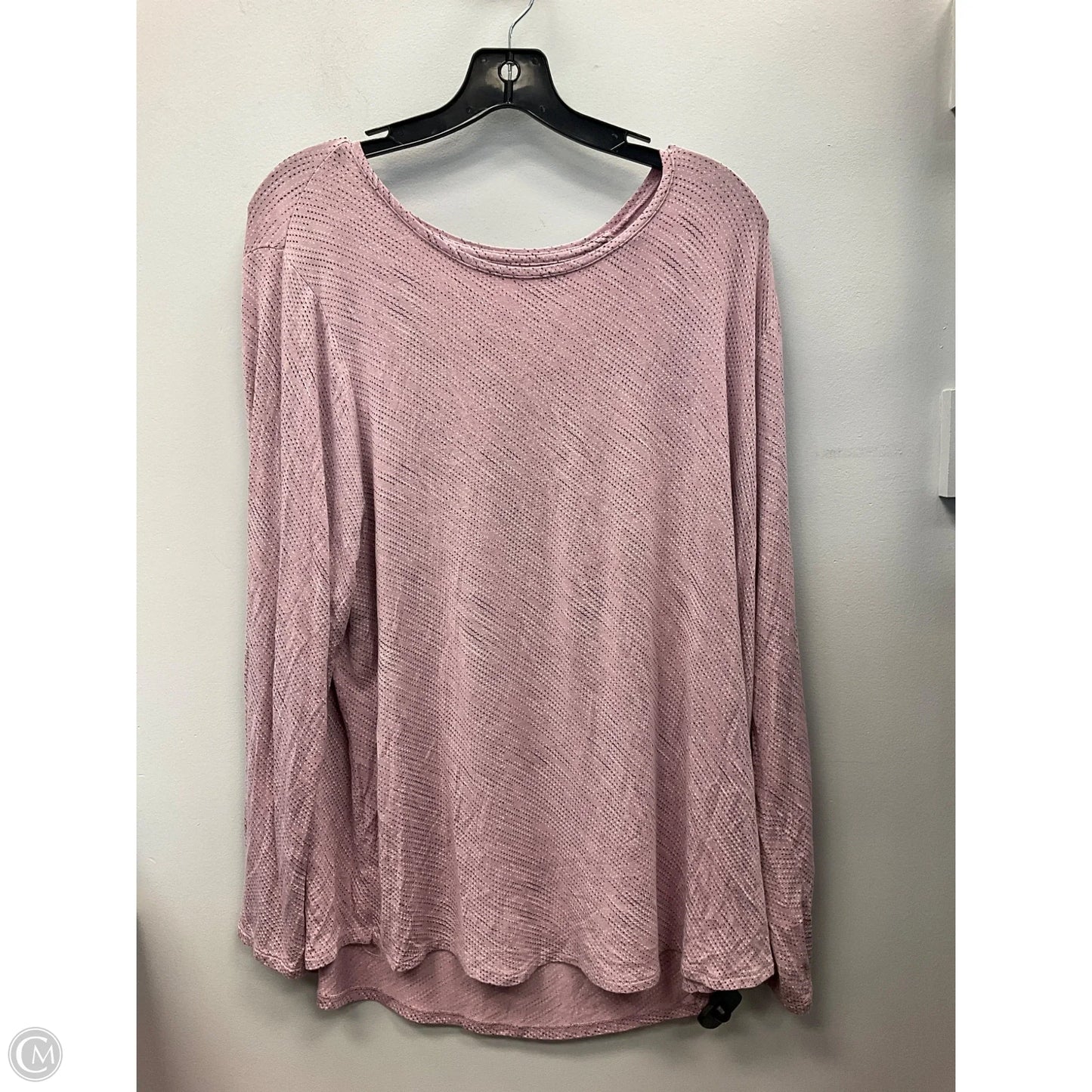 Top Long Sleeve By Apt 9 In Pink, Size: 2x