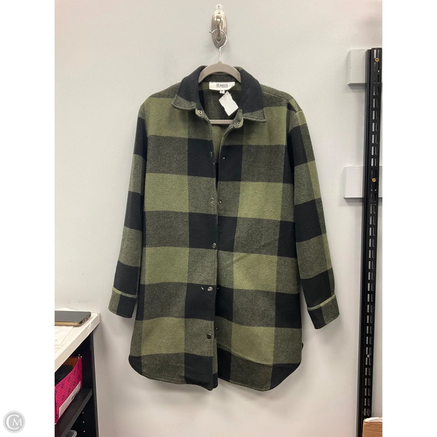 Jacket Shirt By Bb Dakota In Checkered Pattern, Size: M