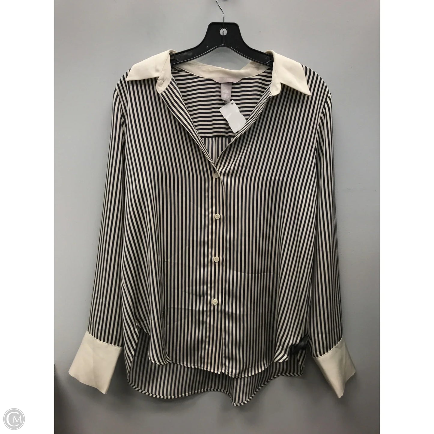 Top Long Sleeve By H&m In Striped Pattern, Size: S