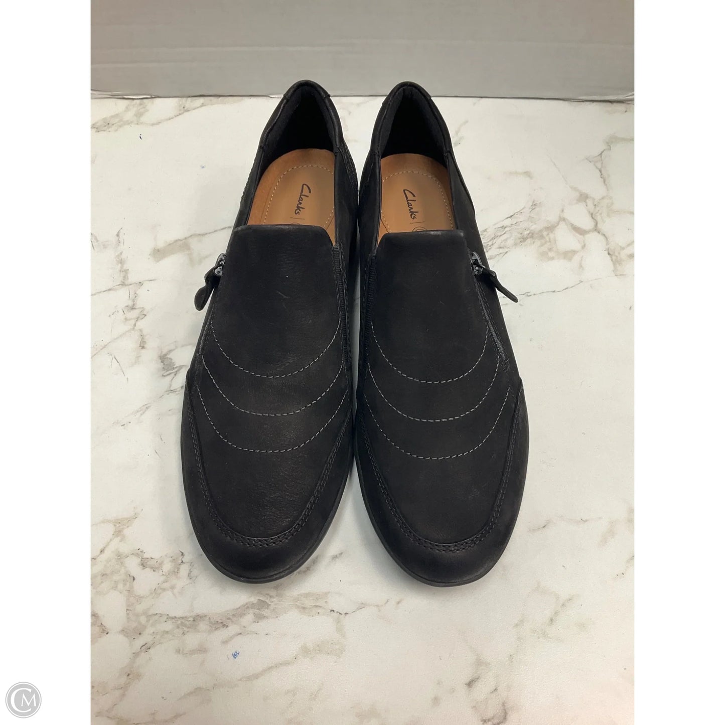 Shoes Flats By Clarks In Black, Size: 11