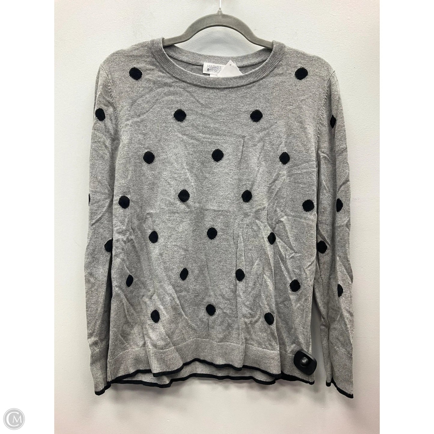 Top Long Sleeve By Market & Spruce In Polkadot Pattern, Size: L