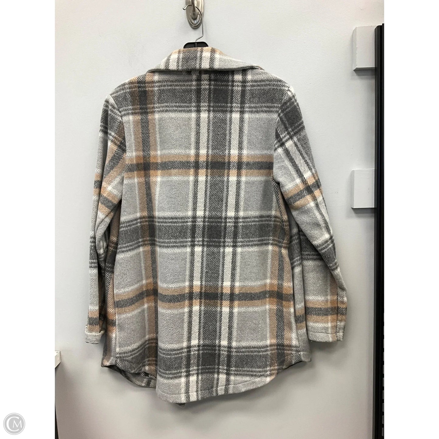 Jacket Shirt By Melloday In Plaid Pattern, Size: S