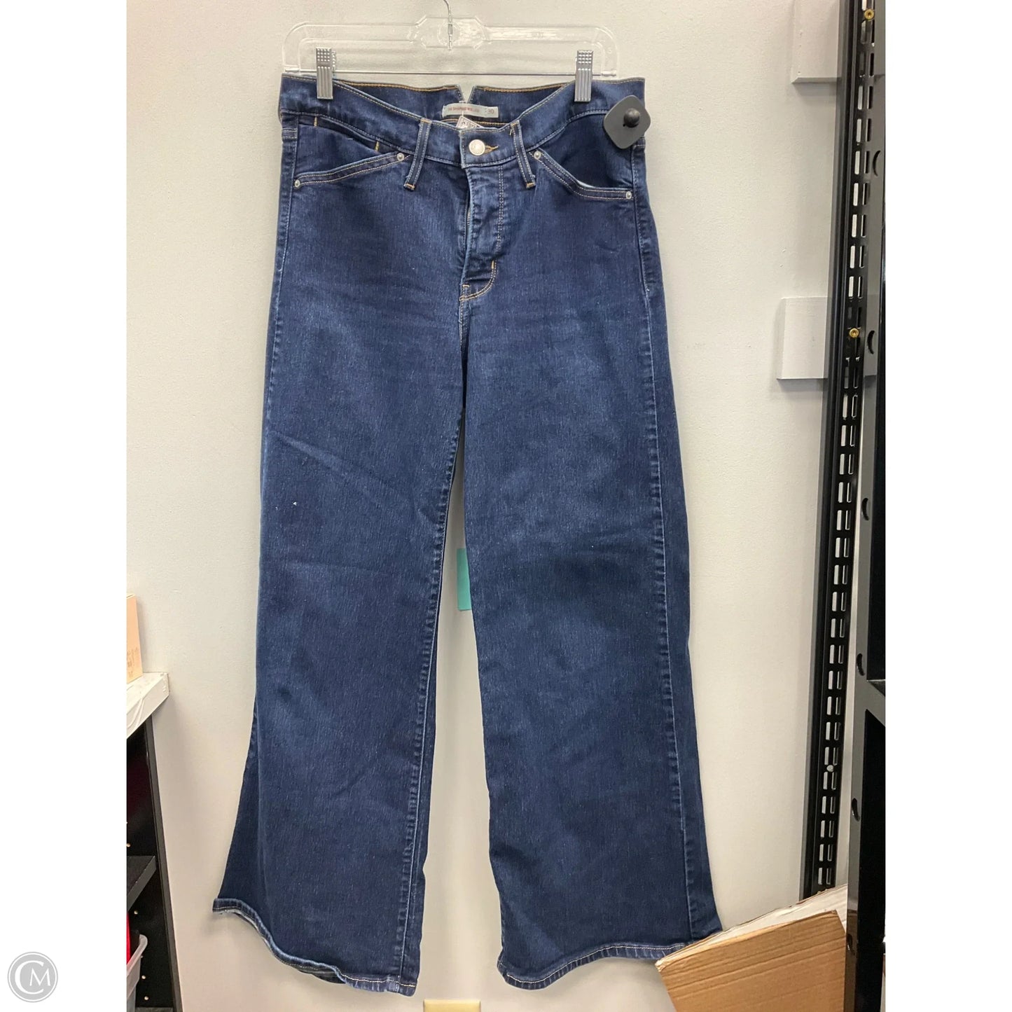 Jeans Wide Leg By Levis In Blue Denim, Size: 10
