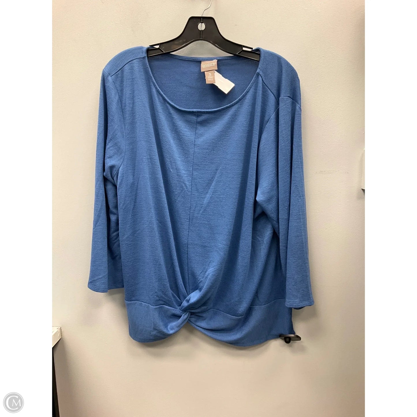 Top 3/4 Sleeve By Chicos In Blue, Size: Xl