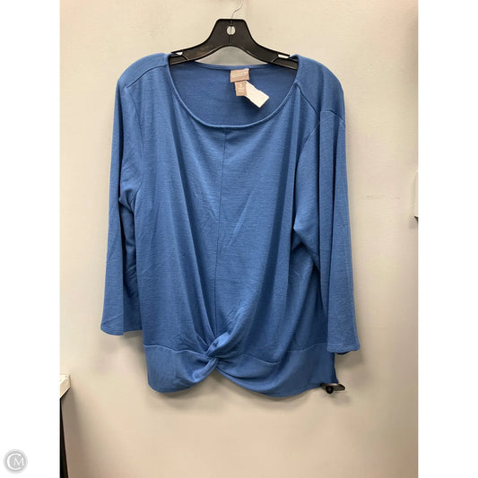 Top 3/4 Sleeve By Chicos In Blue, Size: Xl