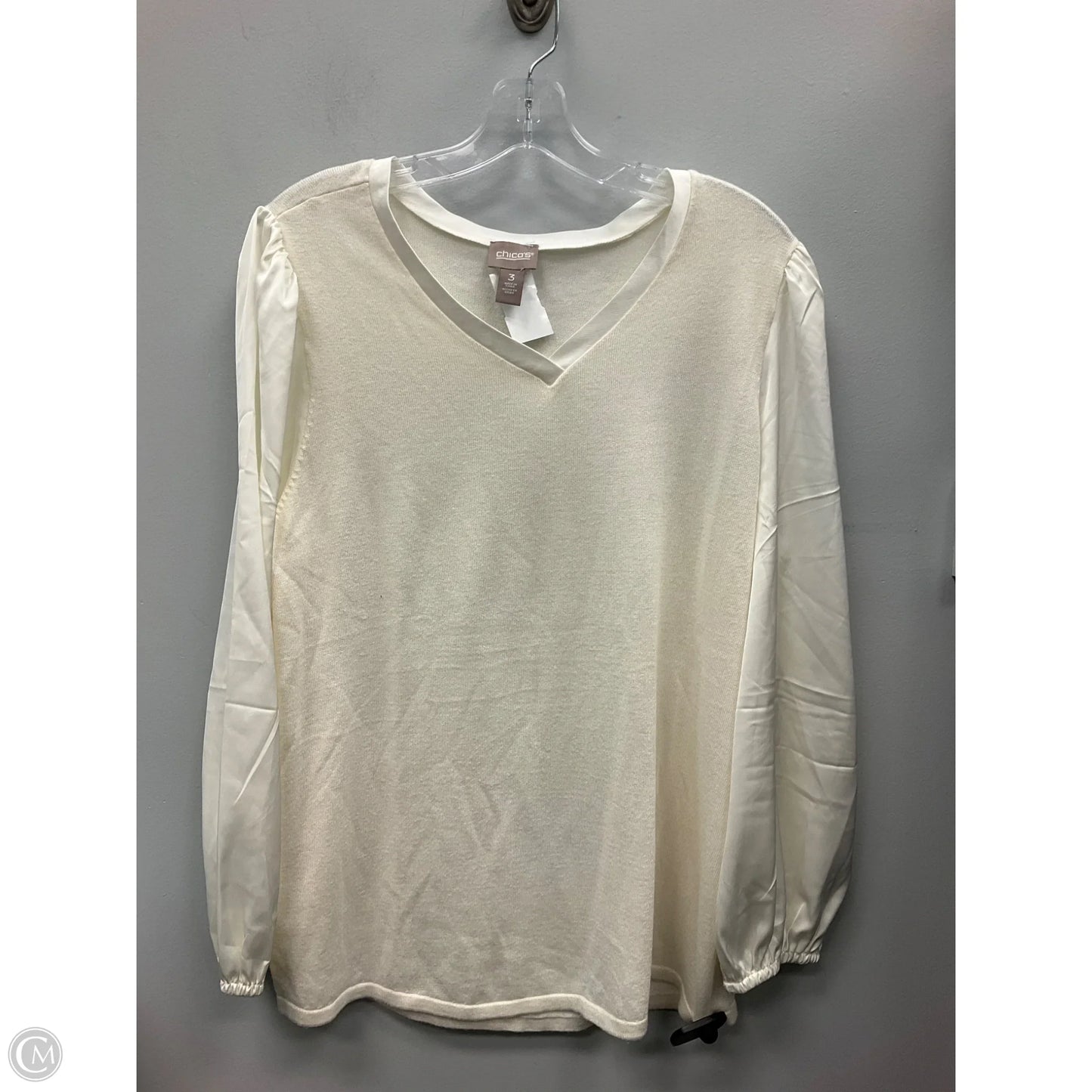 Top Long Sleeve By Chicos In Cream, Size: Xl