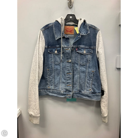 Jacket Denim By Levis In Blue & Grey, Size: Xl