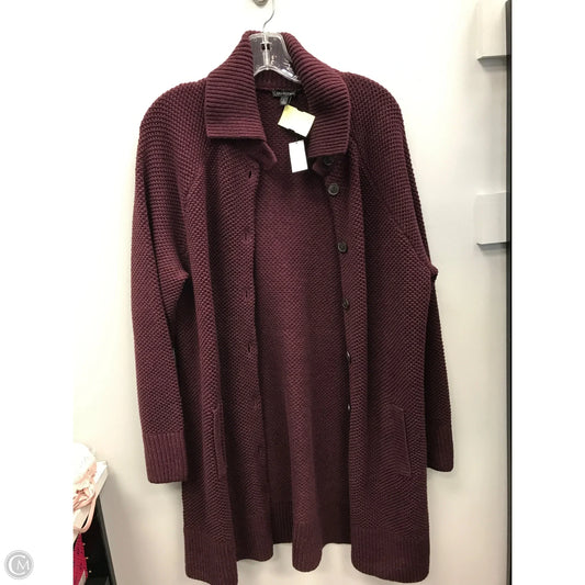Sweater Cardigan By Talbots In Purple, Size: L