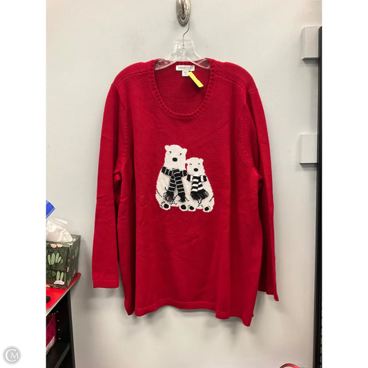 Sweater By Karen Scott In Red, Size: 2x