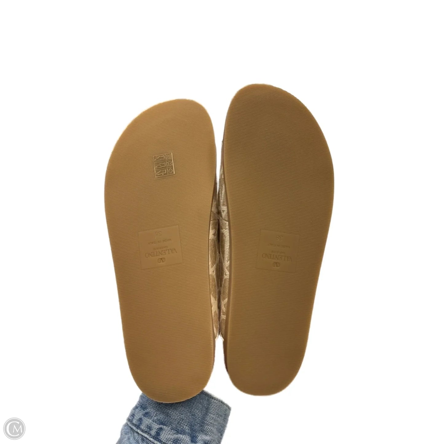 Sandals Luxury Designer By Valentino-garavani In Tan, Size: 7.5