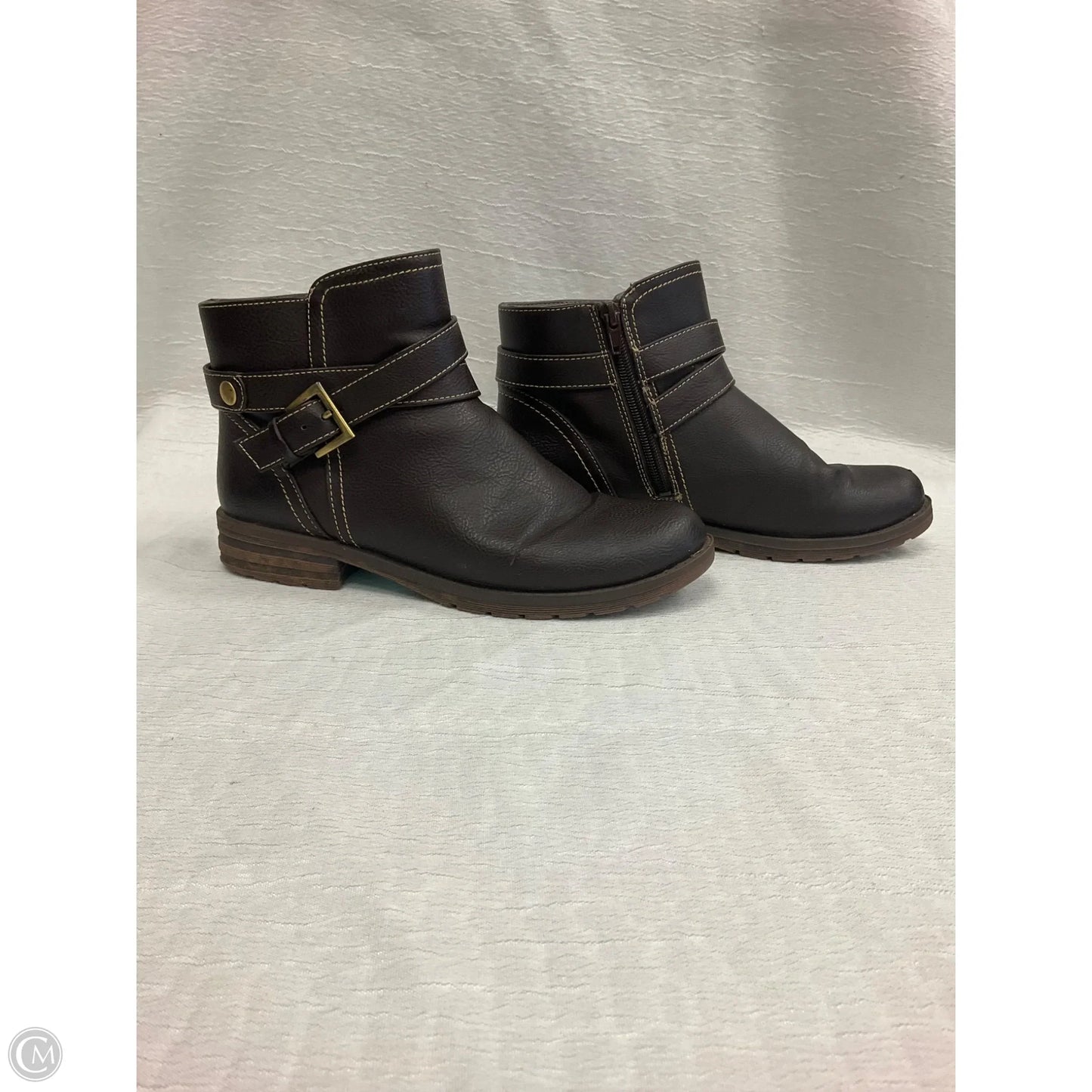 Boots Ankle Flats By Natural Soul In Brown, Size: 8