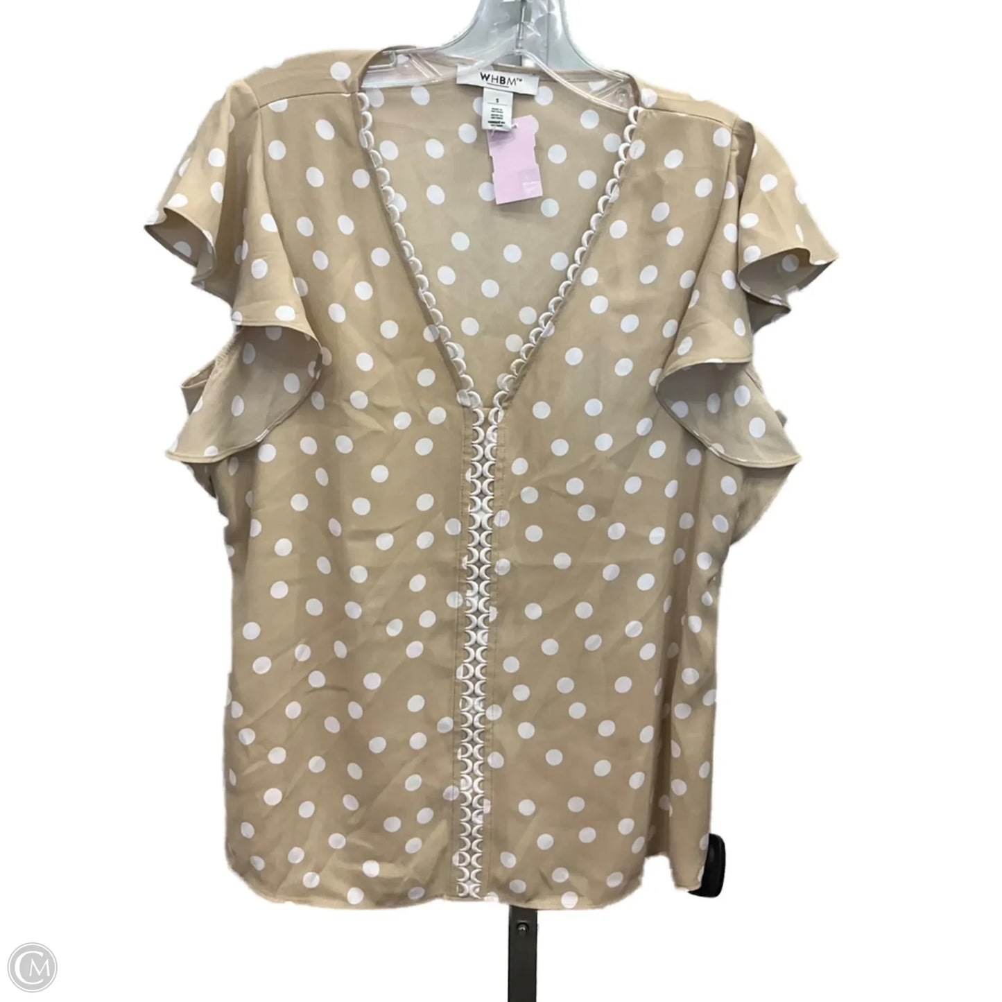 Top Short Sleeve By White House Black Market In Polkadot Pattern, Size: S