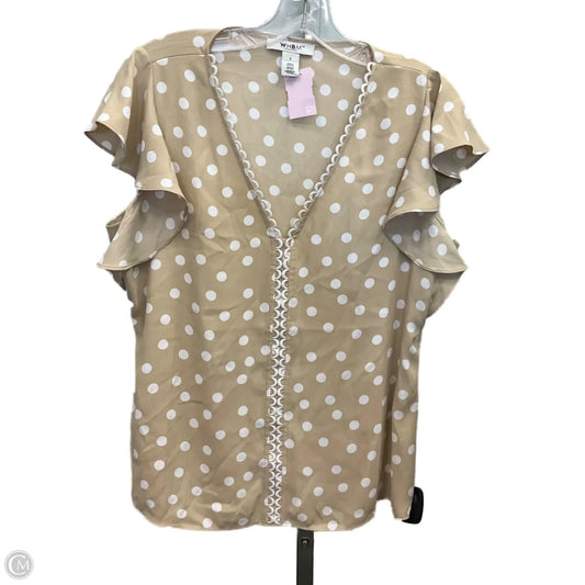 Top Short Sleeve By White House Black Market In Polkadot Pattern, Size: S