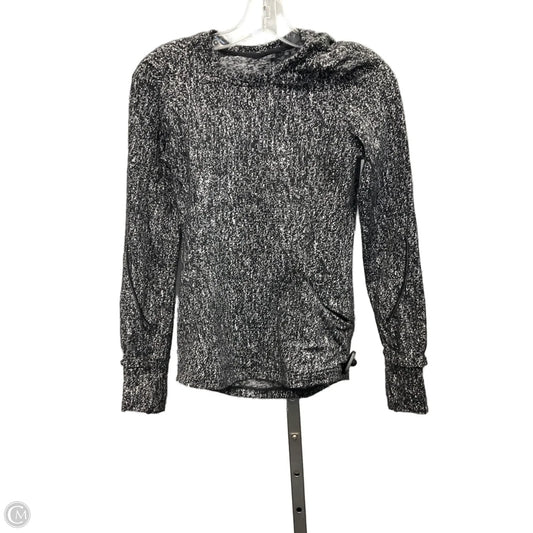 Athletic Top Long Sleeve Collar By Lululemon In Black & White, Size: 2