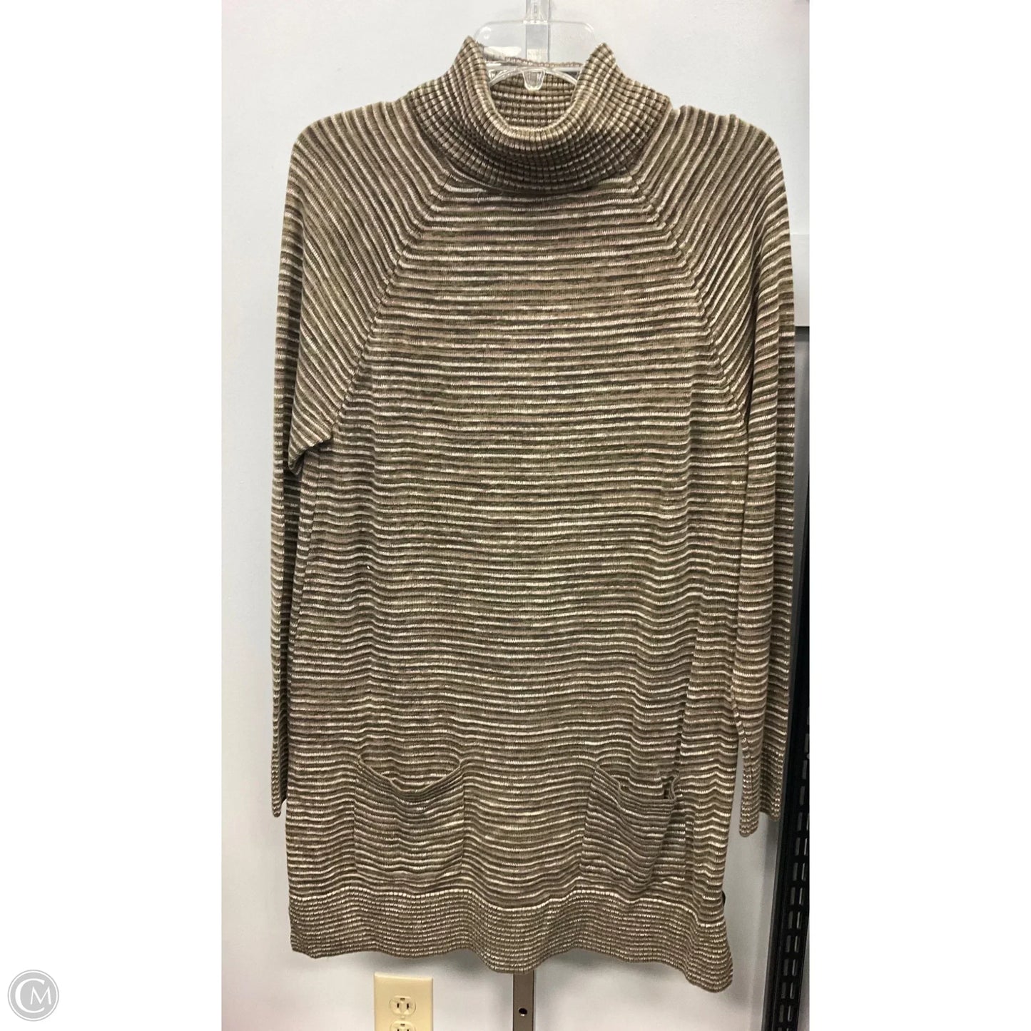 Dress Sweater By Eight Eight Eight In Brown & Green, Size: L