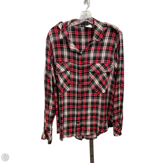 Top Long Sleeve By Sanctuary In Plaid Pattern, Size: Xs