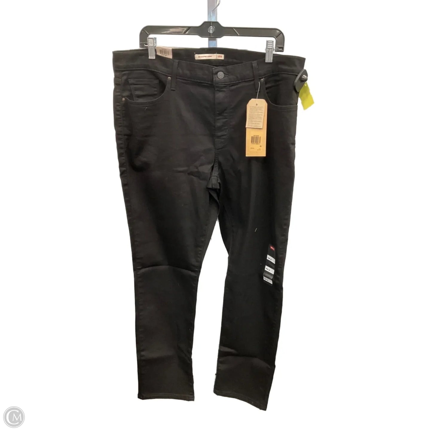 Jeans Skinny By Levis In Black Denim, Size: 18