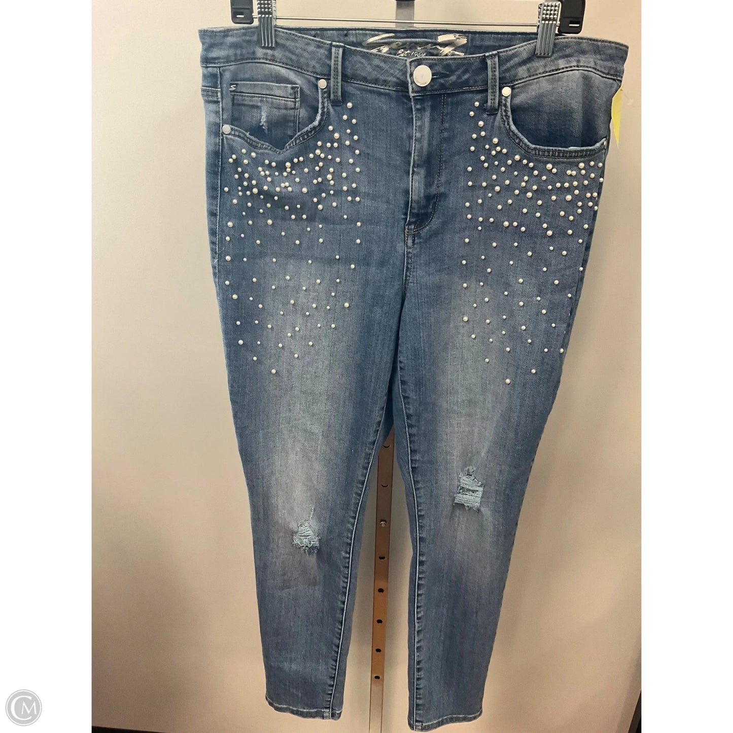 Jeans Skinny By Seven 7 In Blue Denim, Size: 16