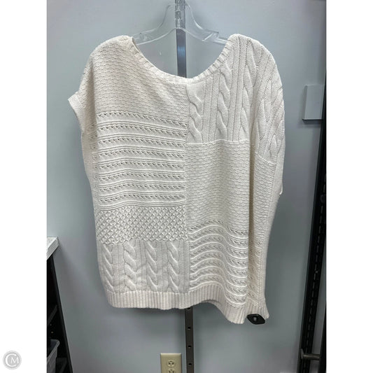 Sweater Short Sleeve By Chaps In Cream, Size: Xl