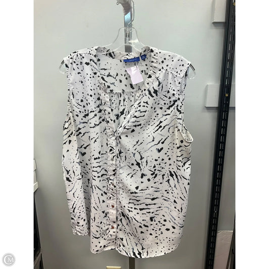 Top Sleeveless By Apt 9 In Black & White, Size: Xxl