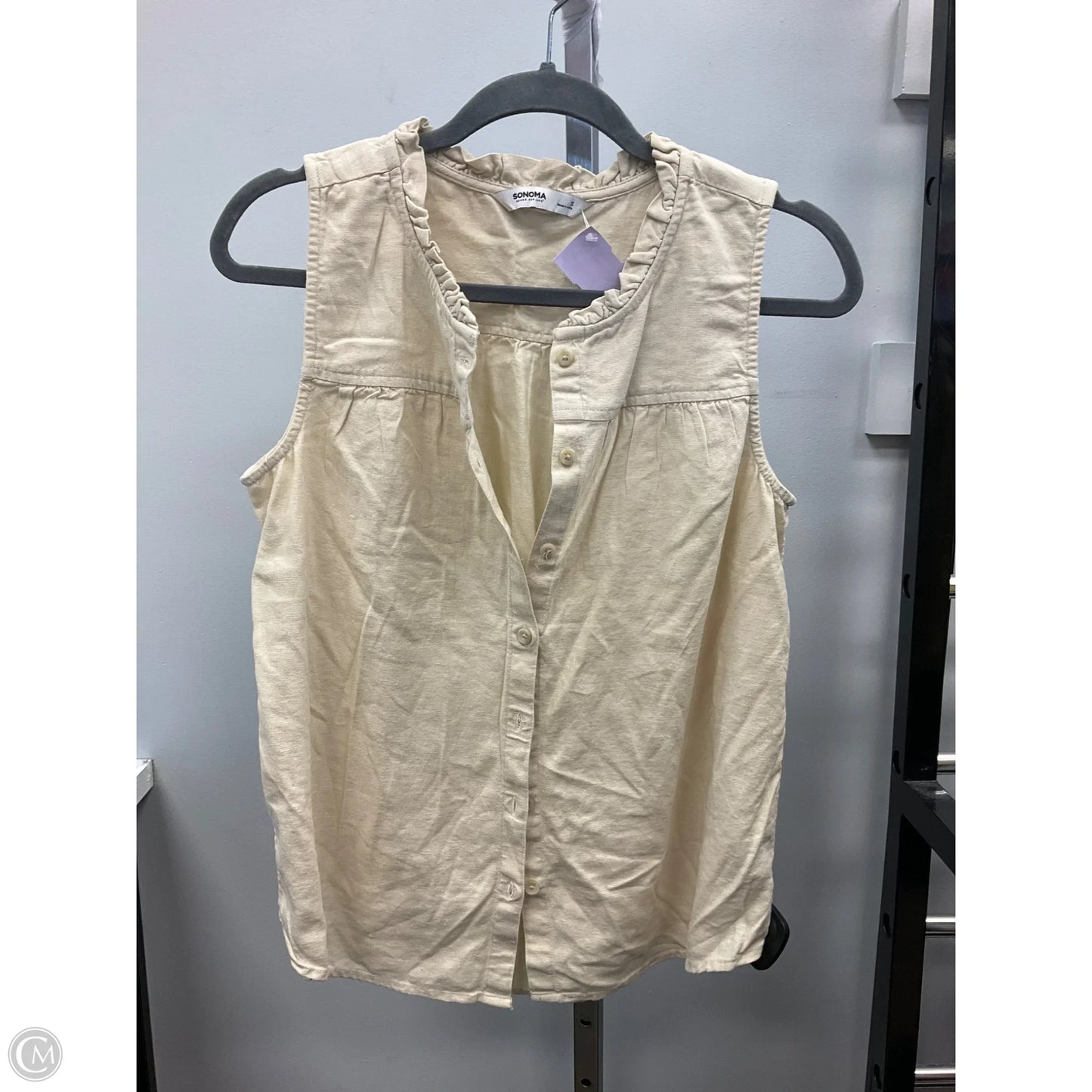 Top Sleeveless By Sonoma In Cream, Size: S