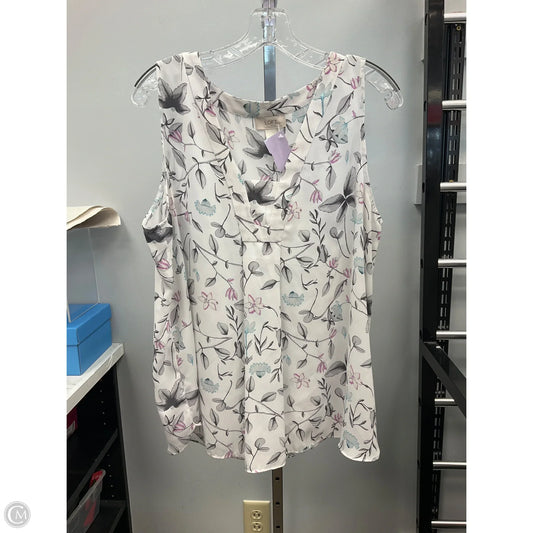 Top Sleeveless By Loft In Floral Print, Size: Xl