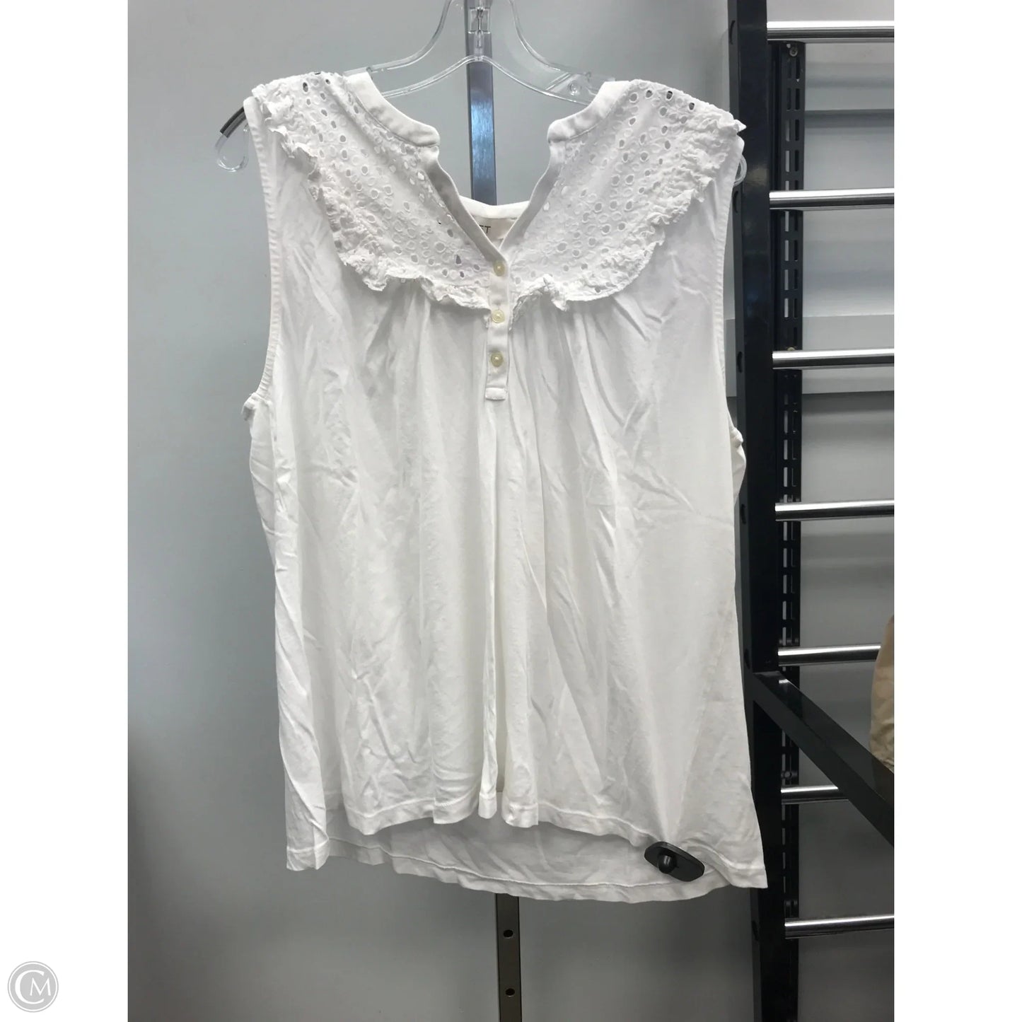 Top Sleeveless By Loft In White, Size: Xl