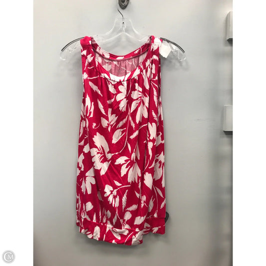 Top Sleeveless By Loft In Pink & White, Size: S