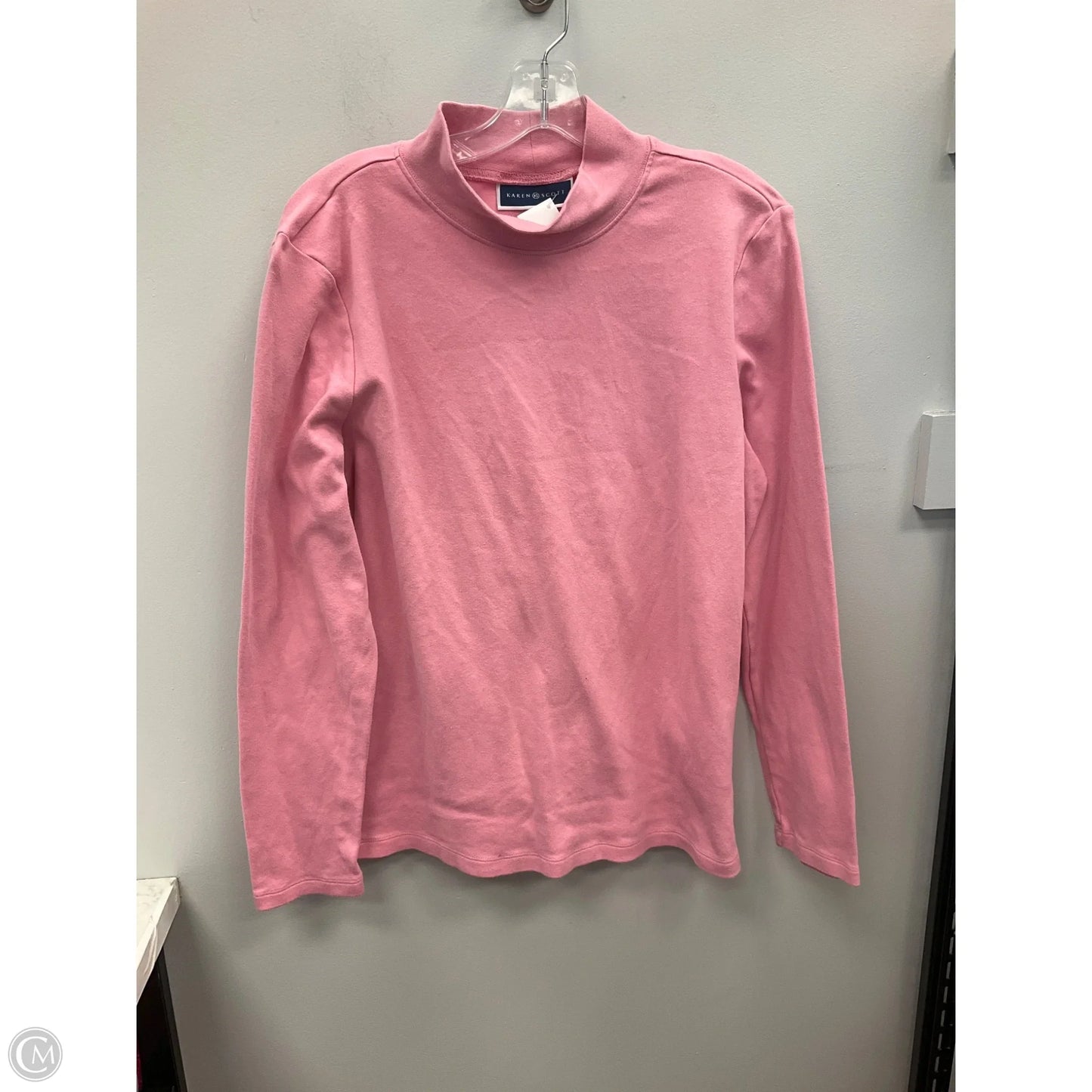 Top Long Sleeve By Karen Scott In Pink, Size: L