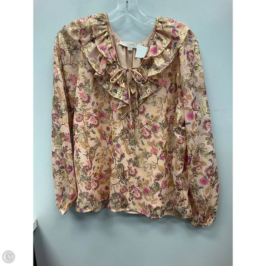 Top Long Sleeve By Loft In Floral Print, Size: S