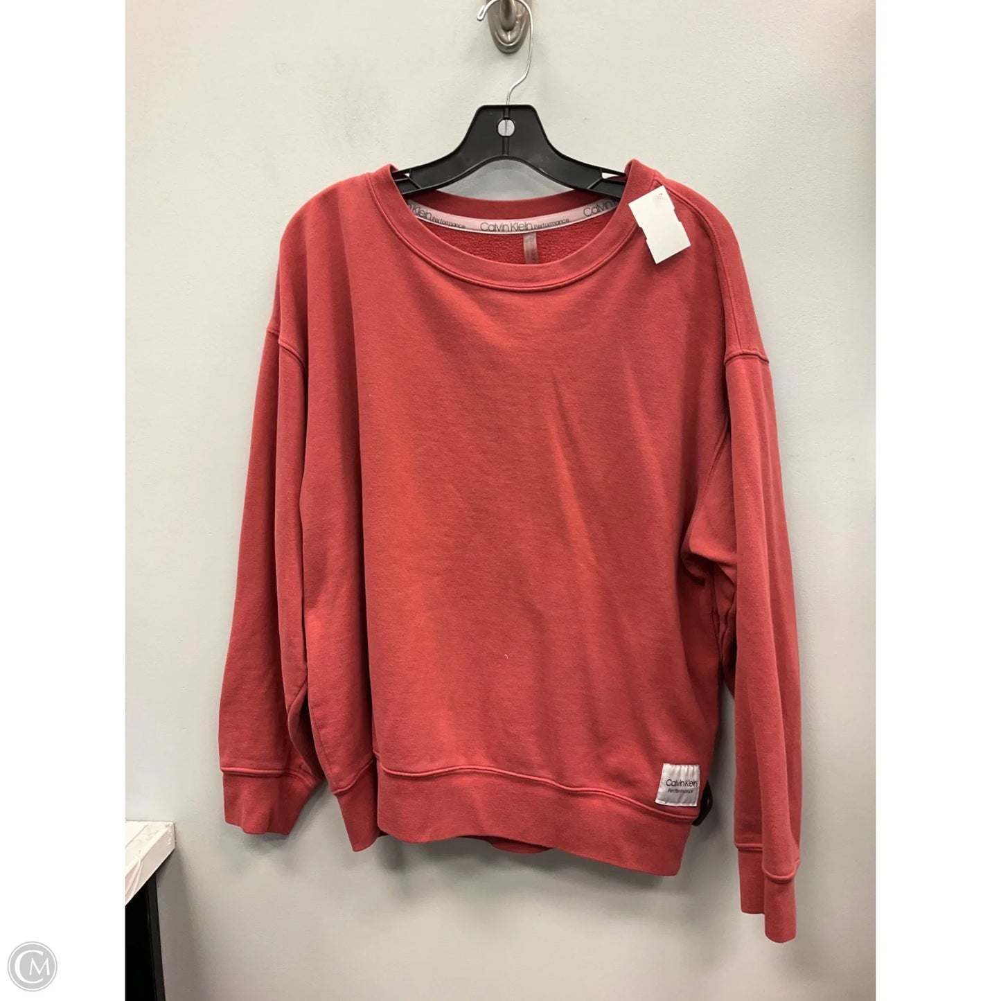 Athletic Sweatshirt Crewneck By Calvin Klein Performance In Orange, Size: L