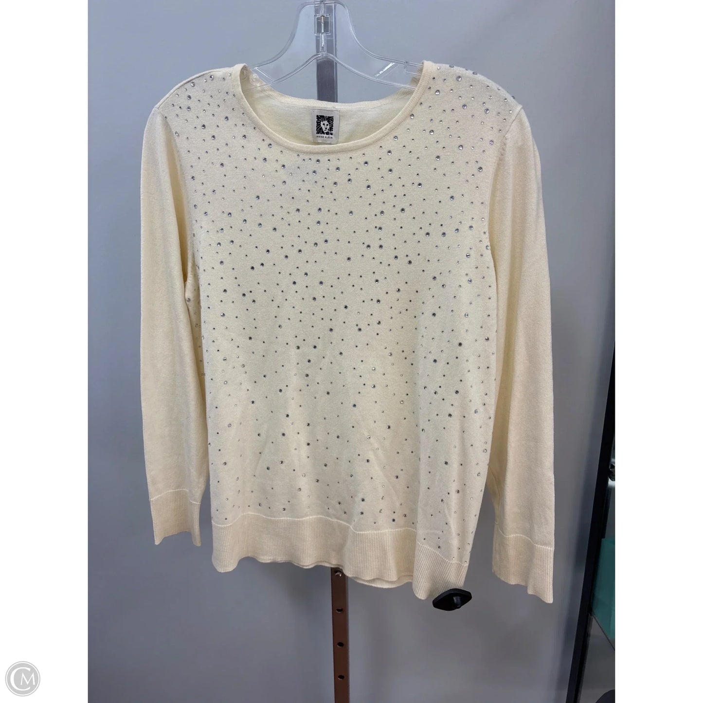 Top Long Sleeve By Anne Klein In Cream, Size: M