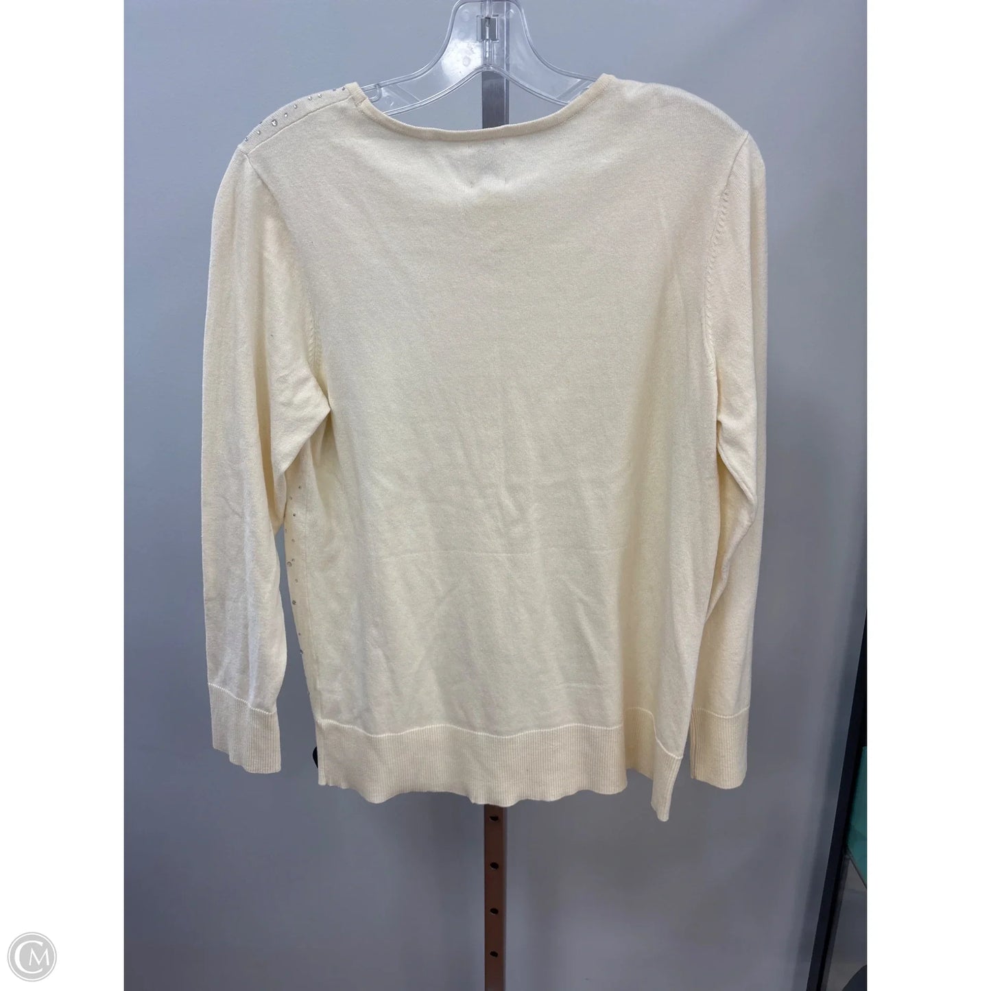 Top Long Sleeve By Anne Klein In Cream, Size: M