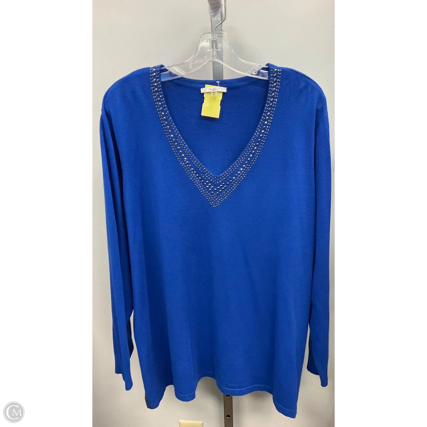 Top Long Sleeve By Vila Milano In Blue, Size: 2x
