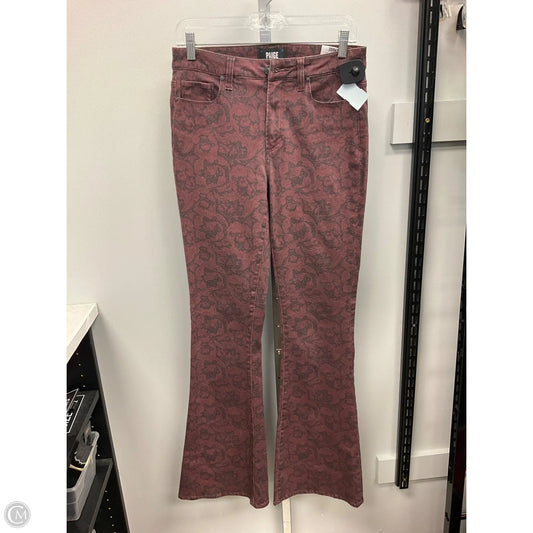 Jeans Flared By Paige In Black & Red, Size: 6