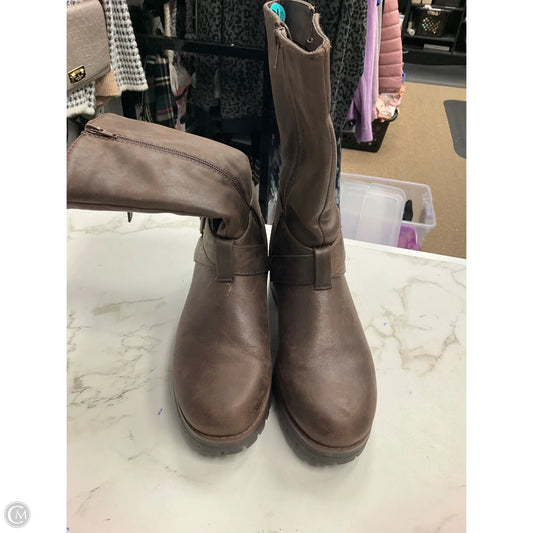Boots Mid-calf Heels By Crown Vintage In Brown, Size: 7.5