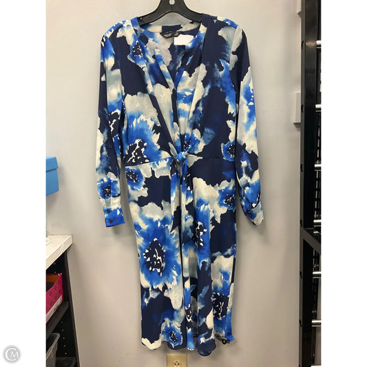 Dress Casual Midi By Simply Vera In Blue & White, Size: Mp