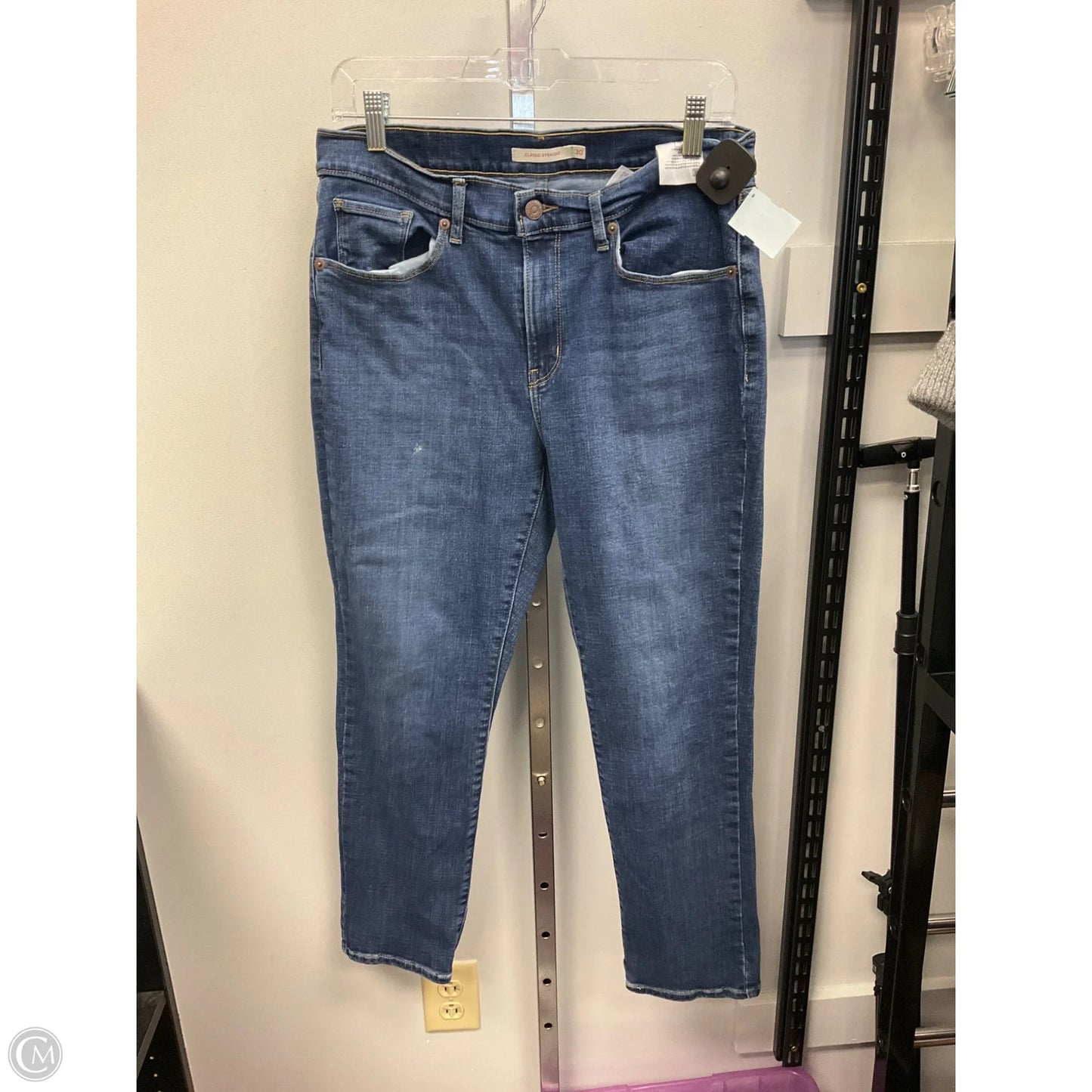 Jeans Straight By Levis In Blue Denim, Size: 10
