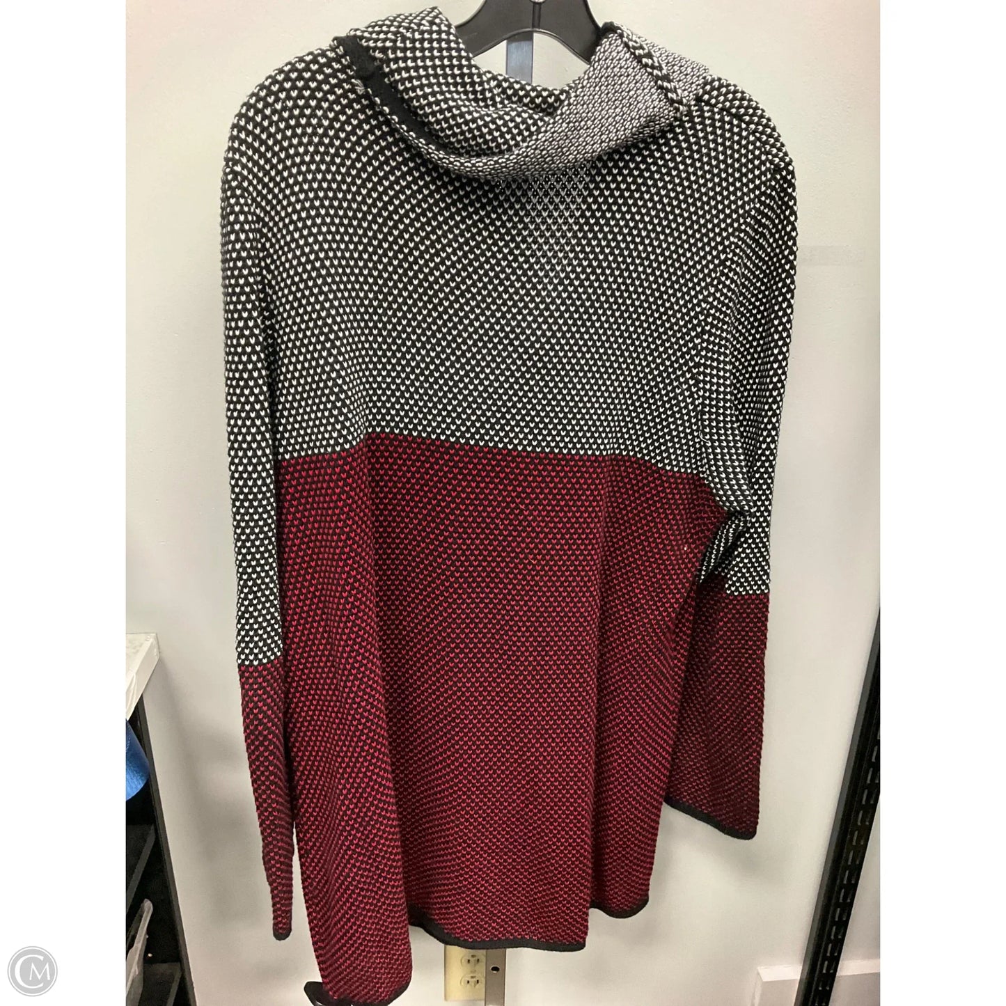 Sweater By Calvin Klein In Black & Red, Size: Xl