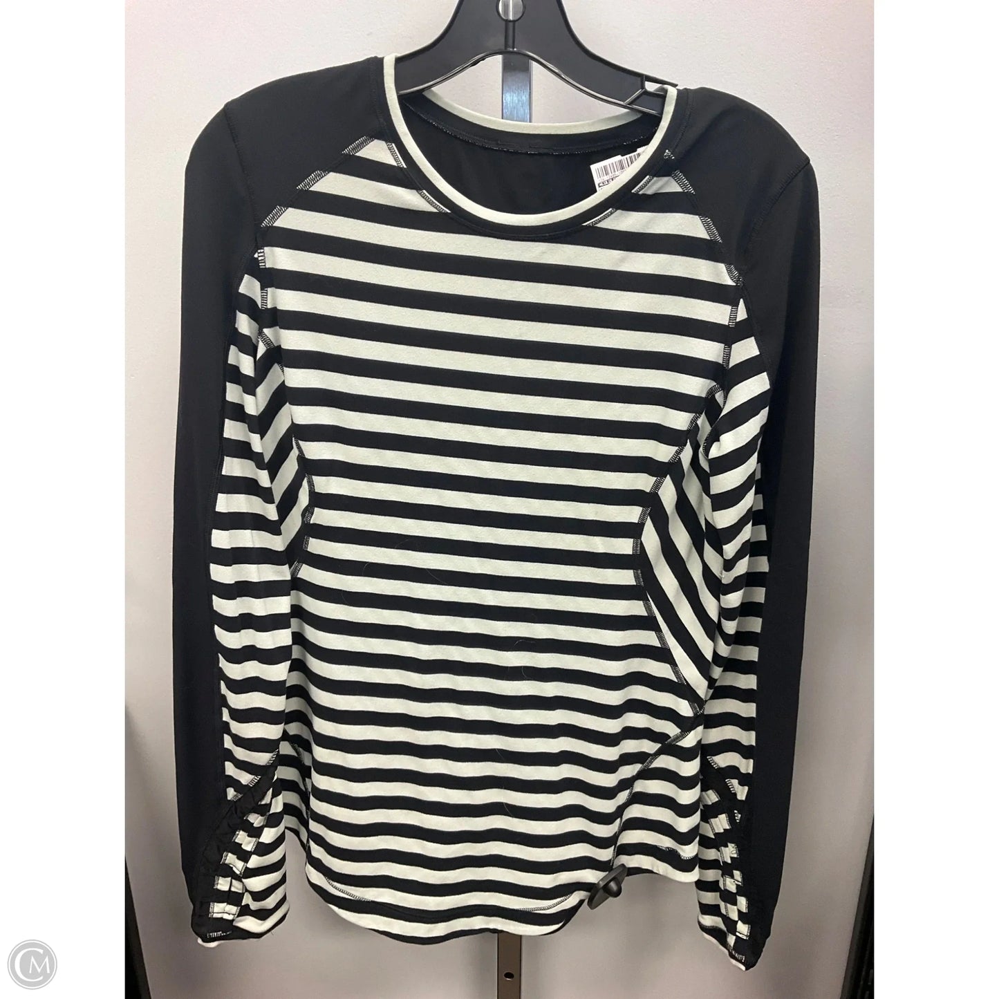 Athletic Top Long Sleeve Crewneck By Lululemon In Striped Pattern, Size: 10