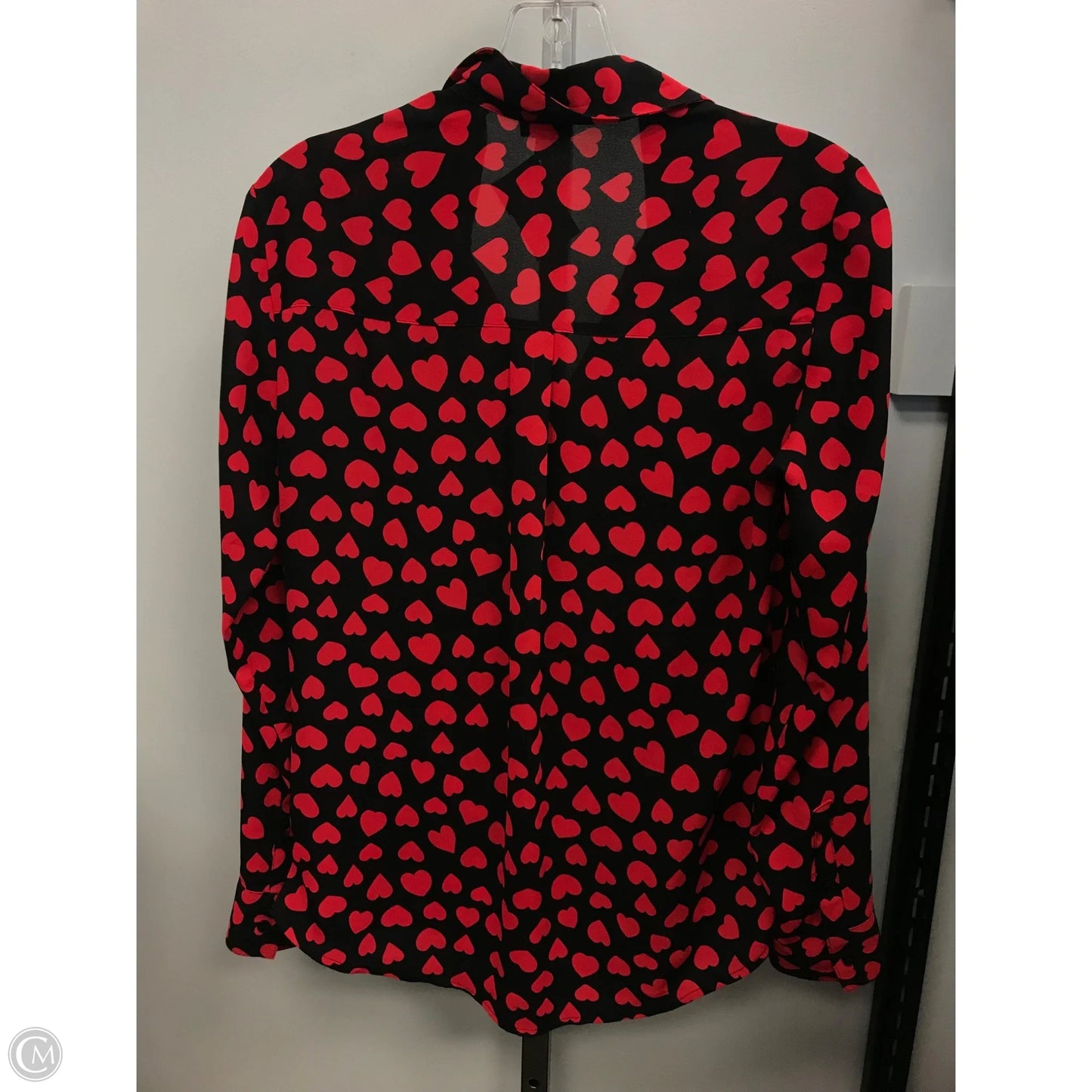 Top Long Sleeve By Express In Black & Red, Size: S