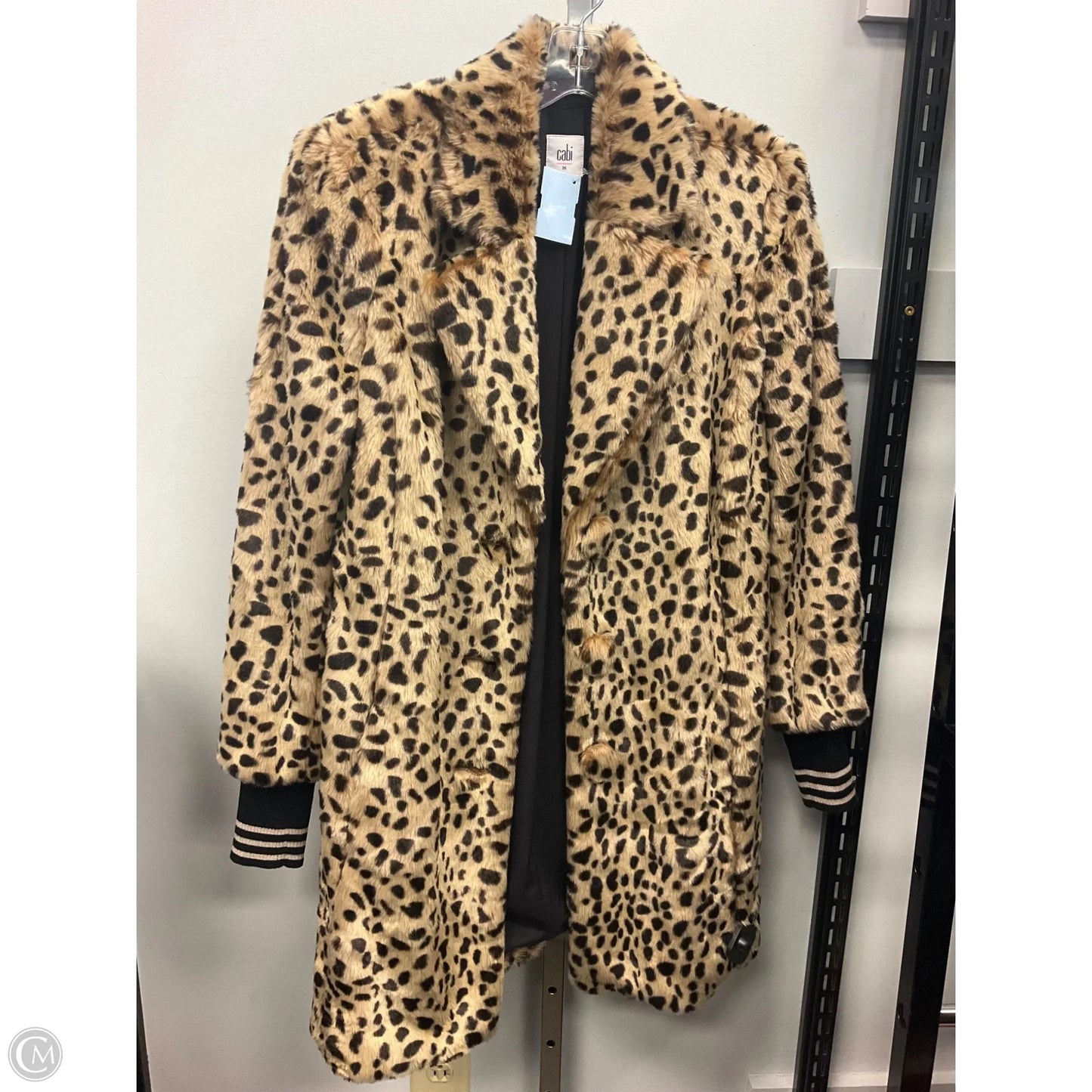 Coat Faux Fur & Sherpa By Cabi In Animal Print, Size: M