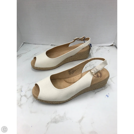 Sandals Heels Wedge By White Mountain In Cream, Size: 10