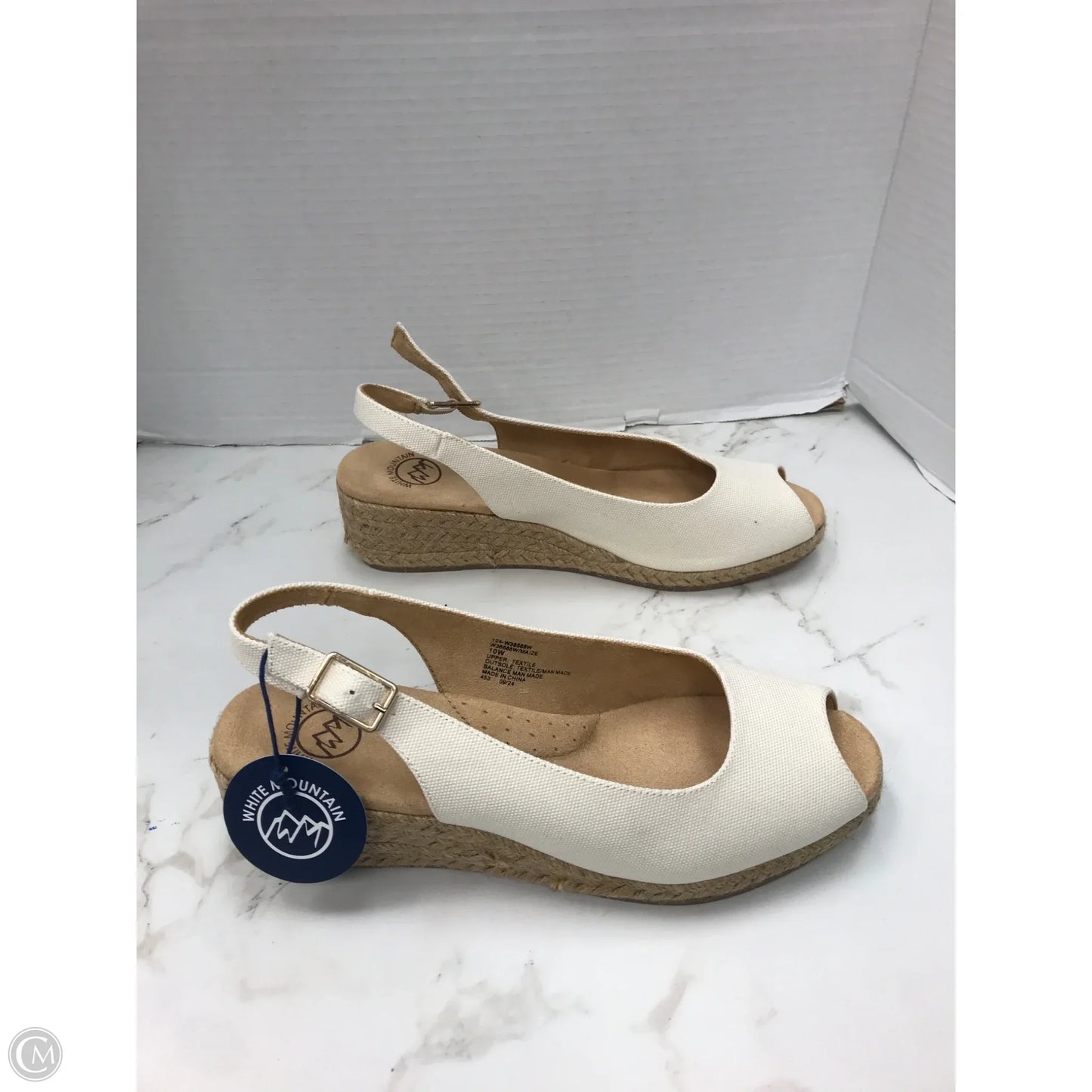 Sandals Heels Wedge By White Mountain In Cream, Size: 10