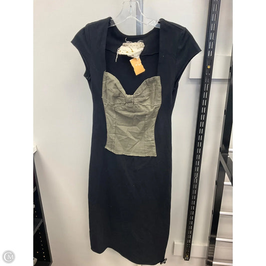 Dress Casual Midi By Cmc In Black & Green, Size: S